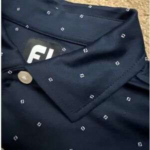 FootJoy Men's Golf Polo Shirt Size Medium Short Sleeve Navy Performance FJ